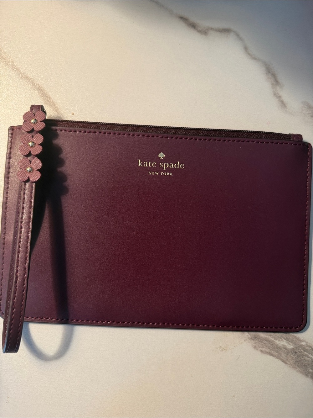 kate spade Plum Leather Wristlet Clutch